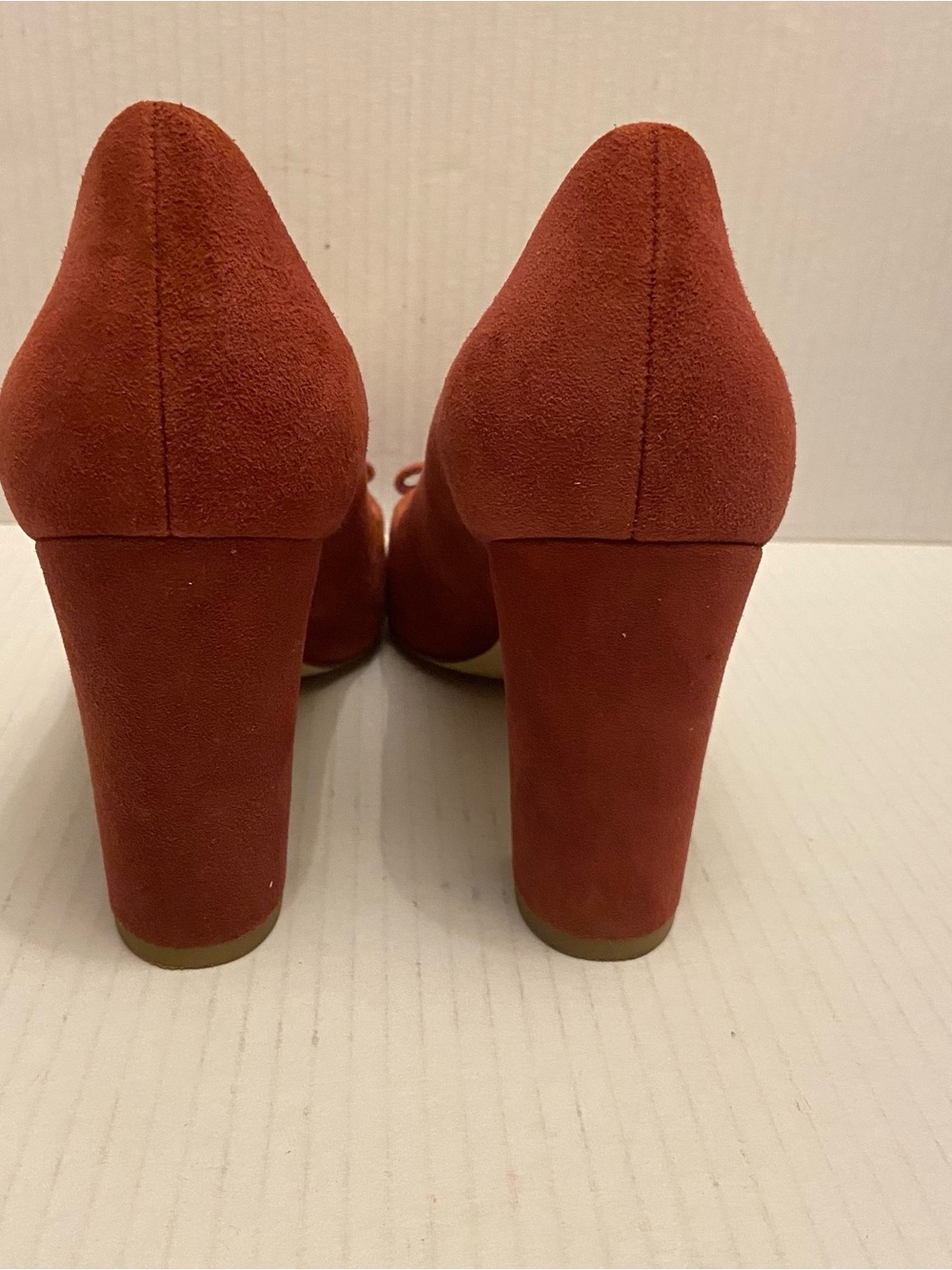 Kate Spade New York Microfiber Suede Woman’s Chunky High Heel Accent Bow Shoes - Picture 4 of 9